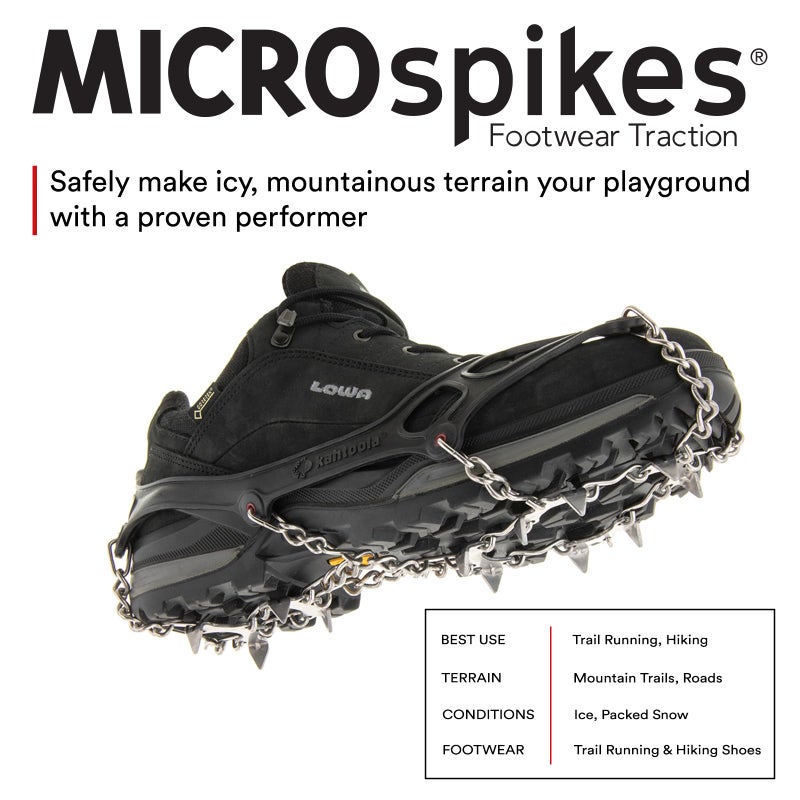 Kahtoola MICROspikes Footwear Traction for Winter Trail Hiking & Ice Mountaineering - Black - Large - Image 2